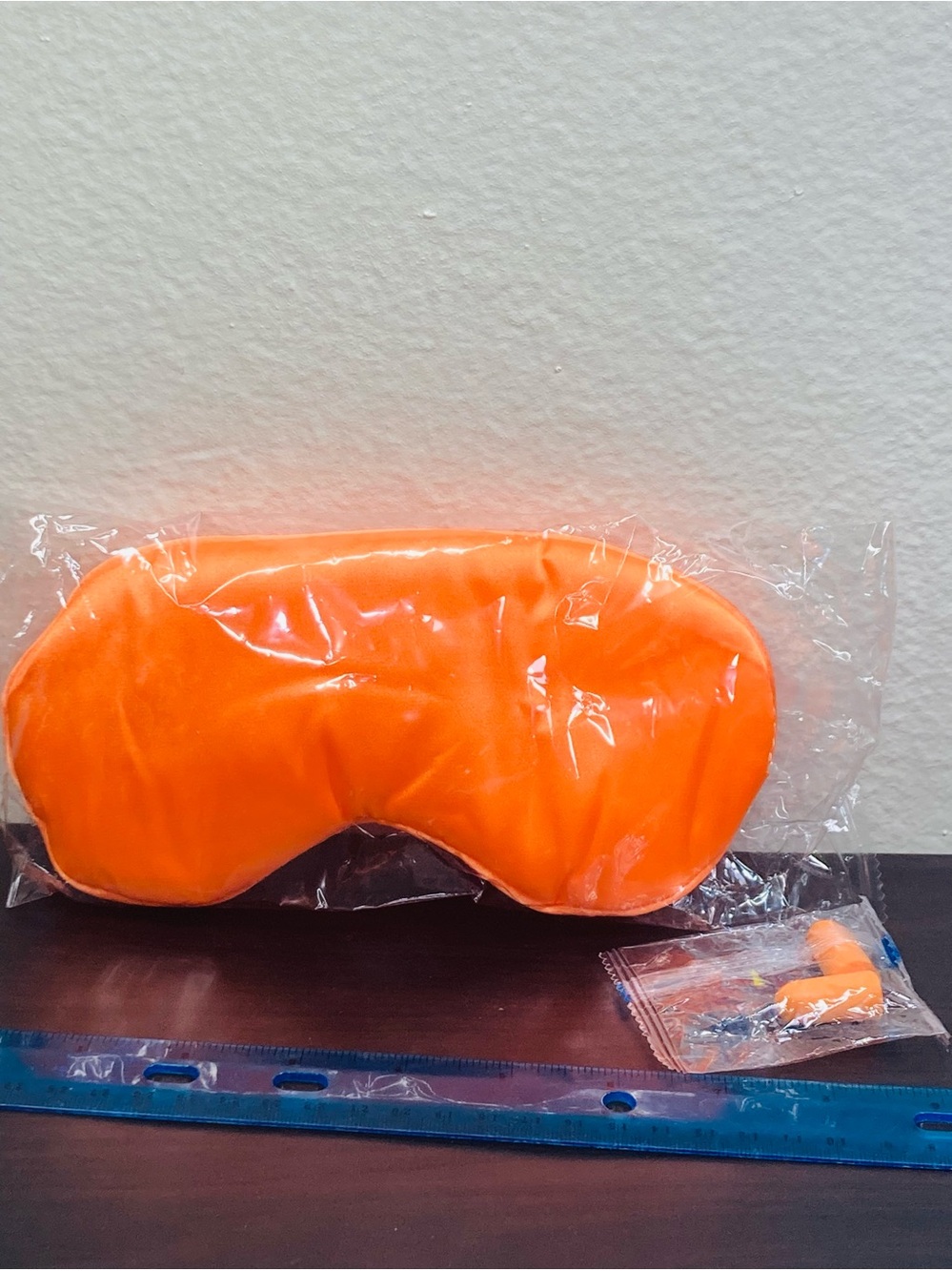 NEW Orange Travel Sleep Mask and Earplugs Set